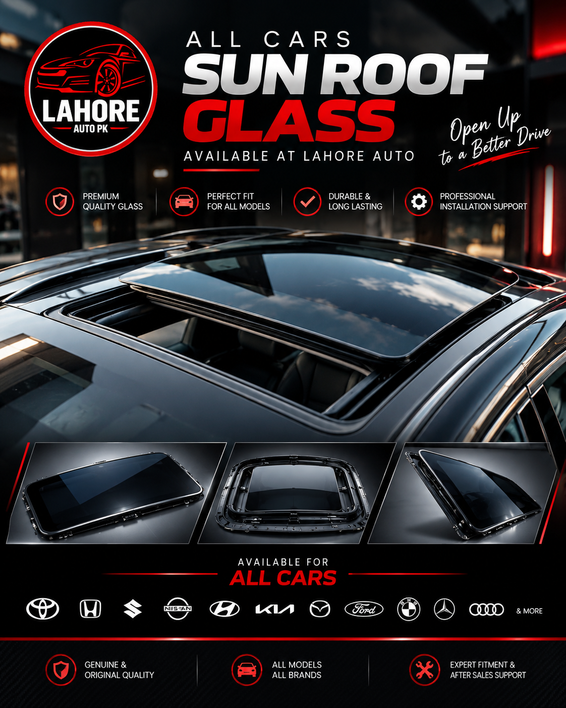Premium Sunroof Glass for All Cars | Lahore Auto PK